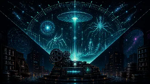 The Signal Theatre: a pixel-art alien cinema archive projecting original extraterrestrial encounter forms