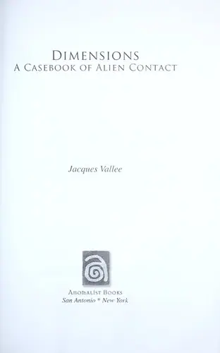 Book cover of Dimensions by Jacques Vallee