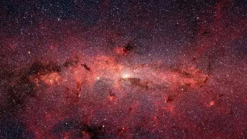 Spitzer infrared view of stars, gas and dust around the centre of the Milky Way