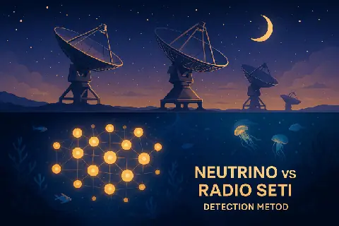 Neutrino vs Radio SETI Detection Methods