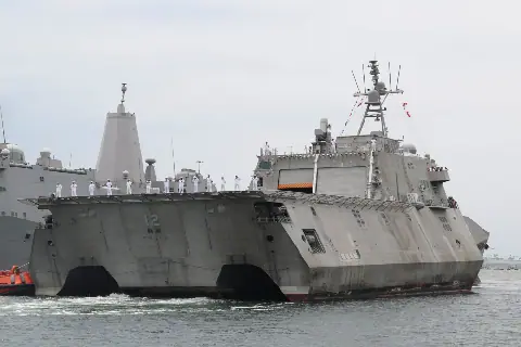 DVIDS public-domain photo of USS Omaha LCS 12 returning to San Diego